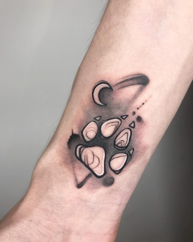 Dog Paw Artwork Tattoo Design