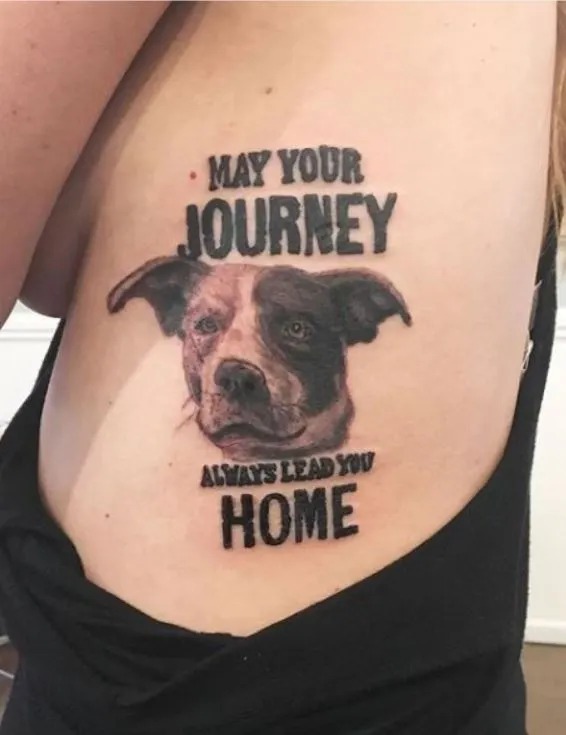 Portrait with Inspirational Quote Tattoo Design