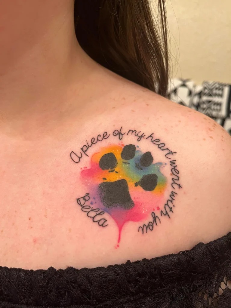 Watercolor Paw Print Tattoo Design