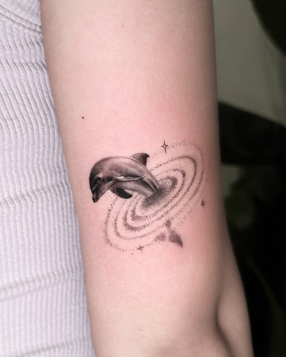 Colorful dolphin tattoo on shoulder Tattoo Design
