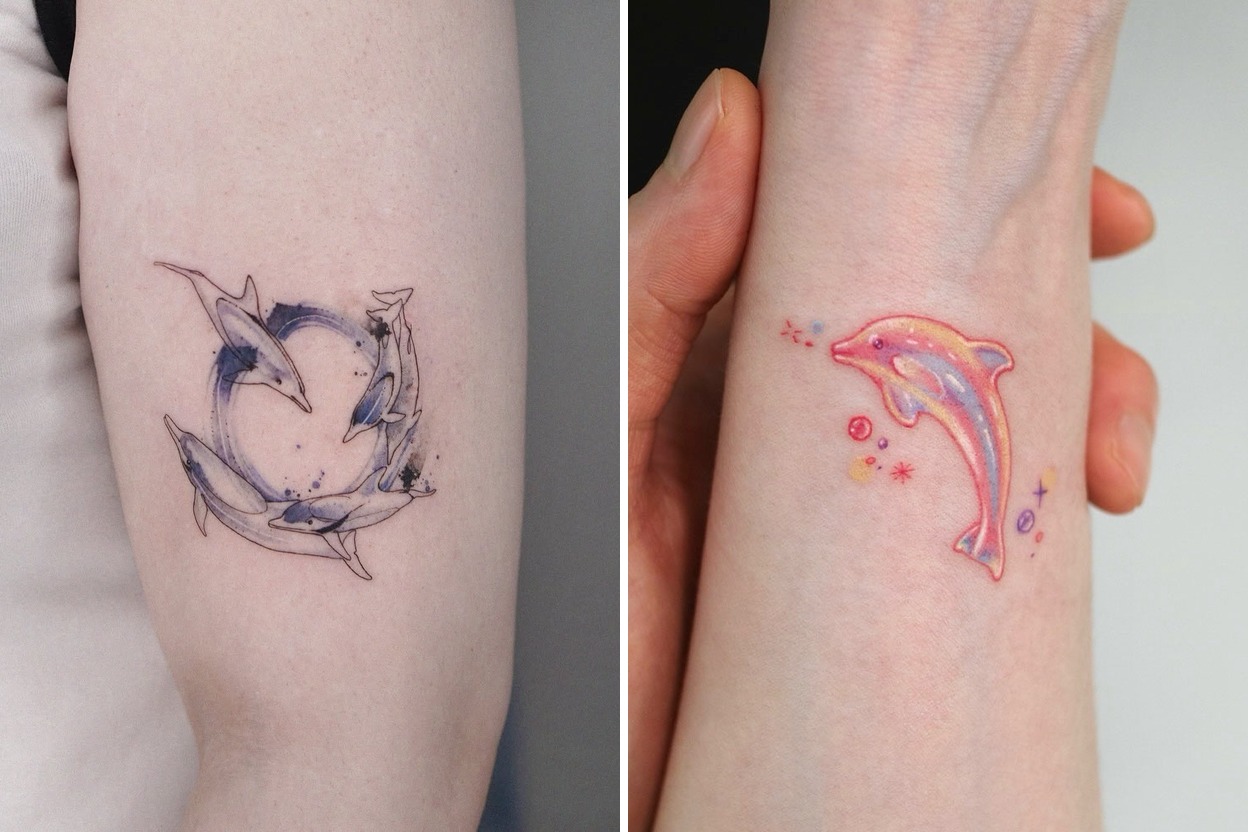 44+ Dolphin Tattoo Ideas & Inspiration Featured Lookbook Collage