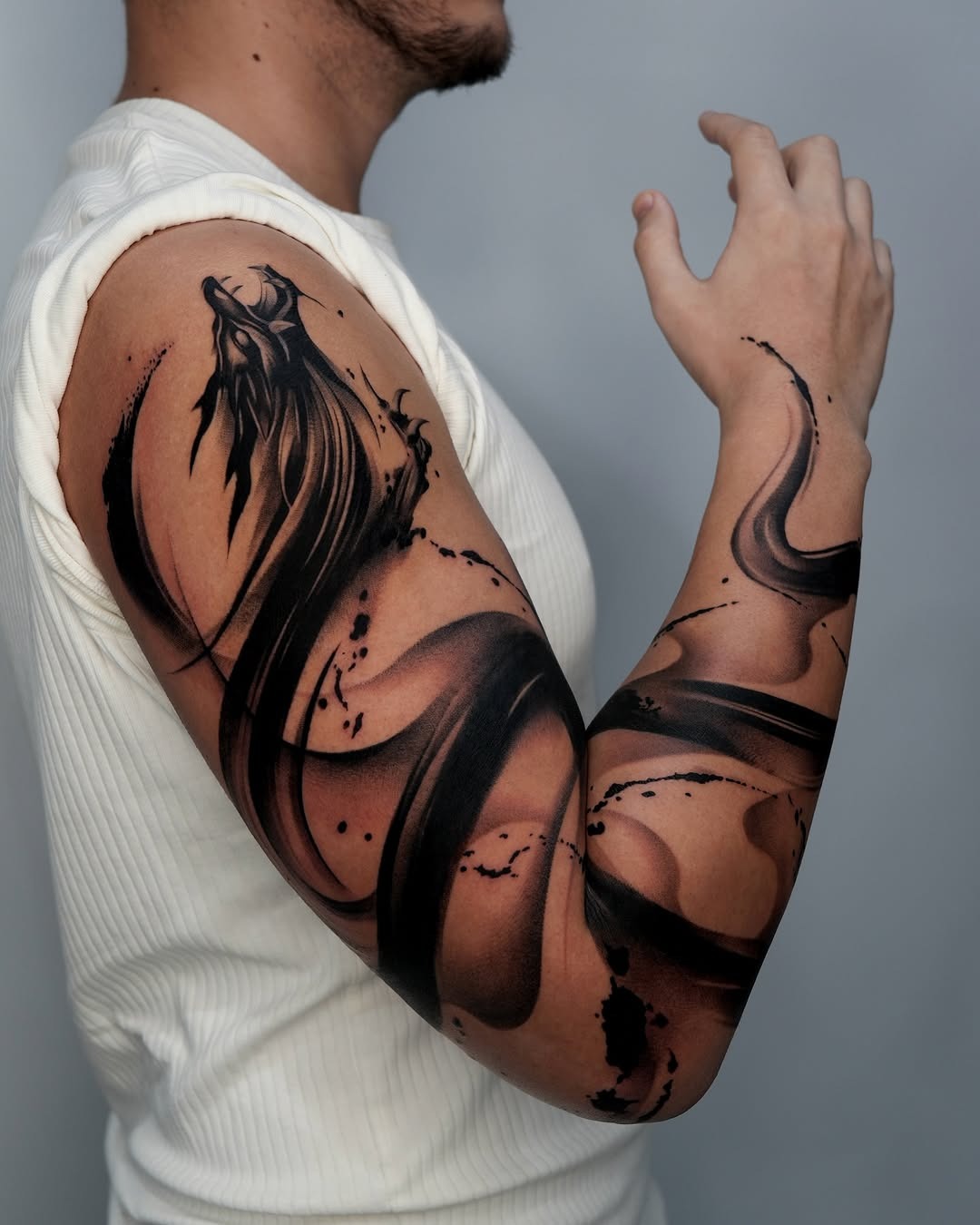 Bold and Artistic Dragon Tattoo Sleeve Design Tattoo Design