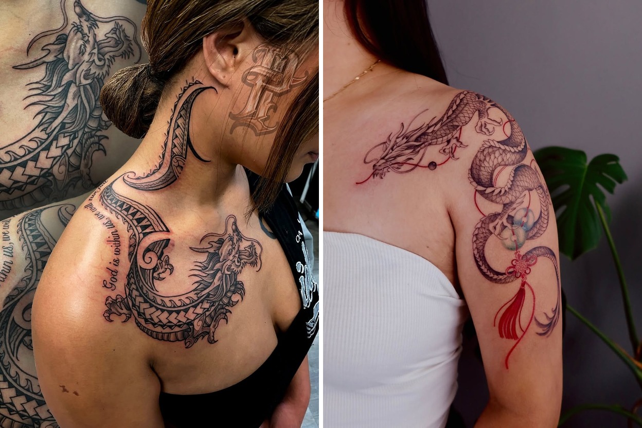 59+ Dragon Tattoo Ideas For Expressive Body Art Featured Lookbook Collage
