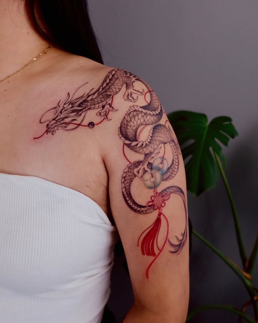 Stunning dragon tattoo with intricate details Tattoo Design
