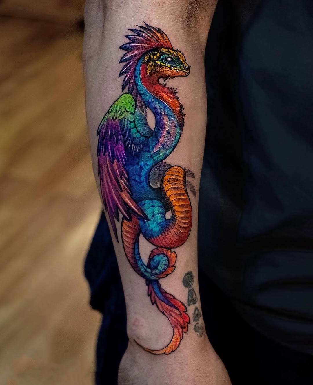 Stunning Dragon Tattoo with Vibrant Colors Tattoo Design