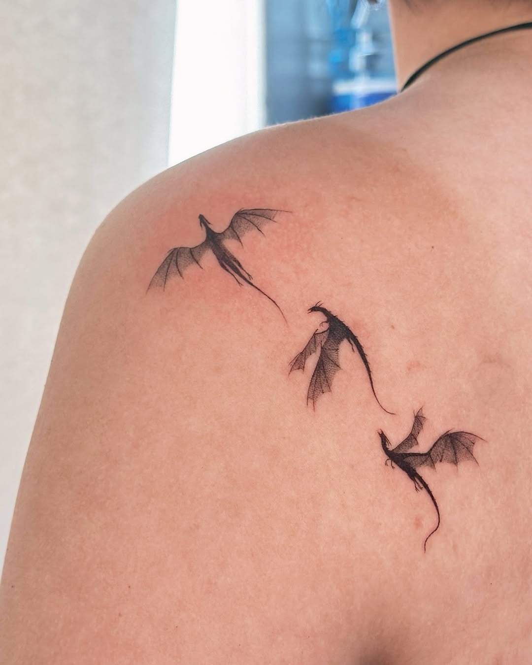 Stunning silhouette dragon tattoos in motion Tattoo Design