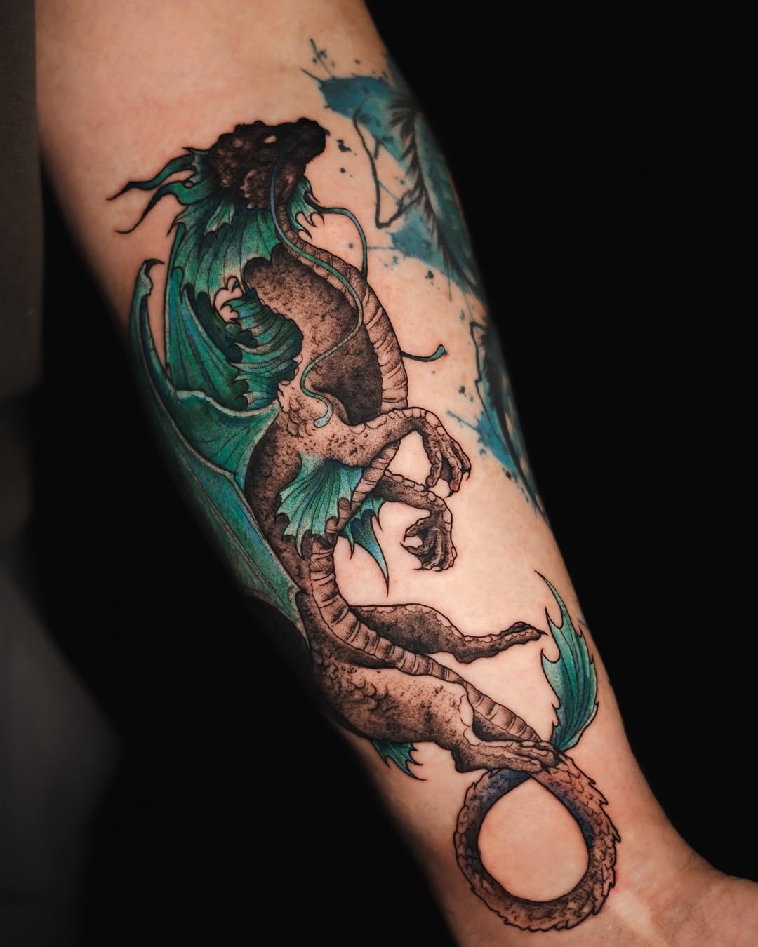 Stunning vibrant dragon tattoo with intricate details Tattoo Design