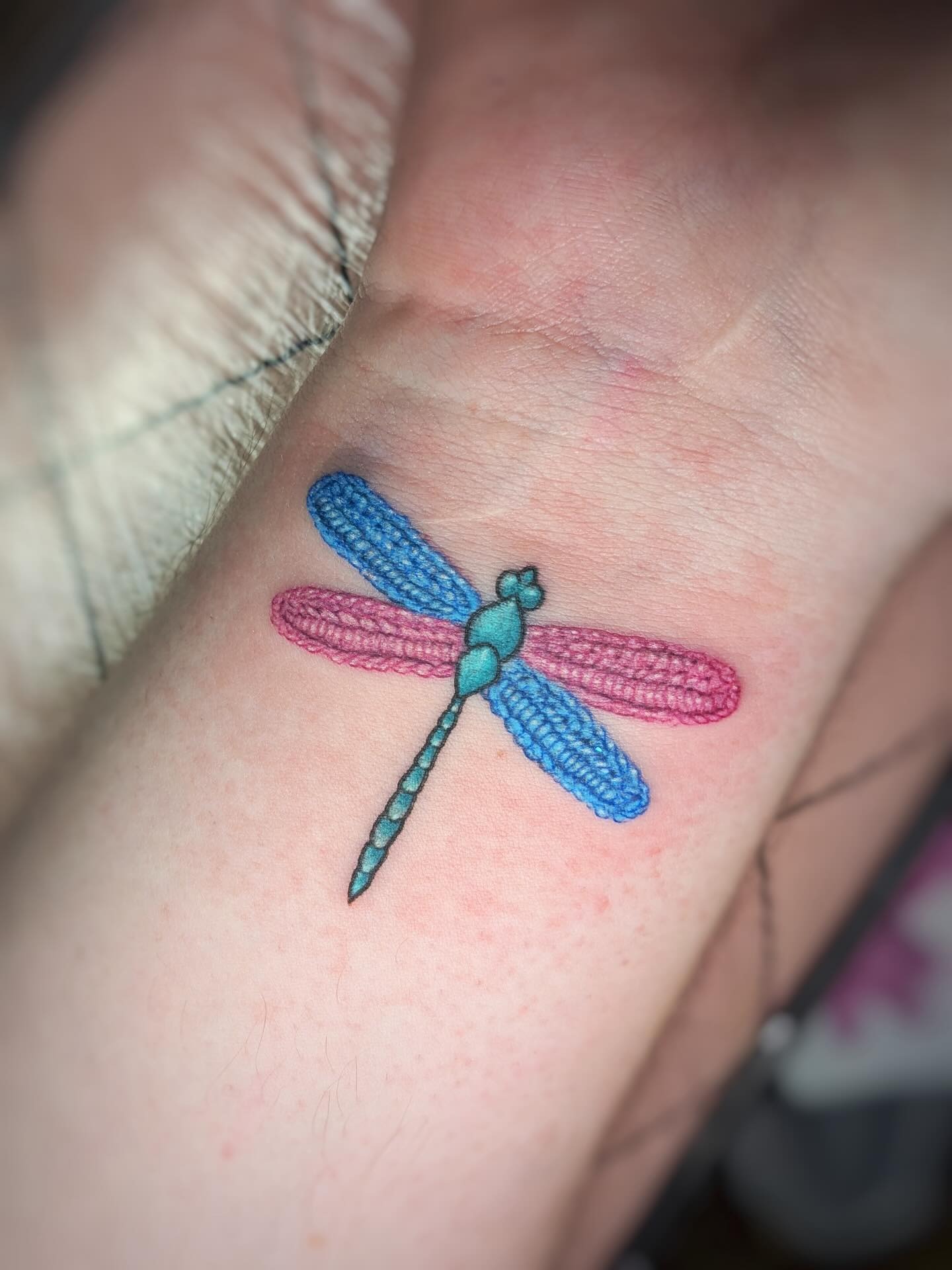 Crochet Style Dragonfly Tattoo Tattoo Design