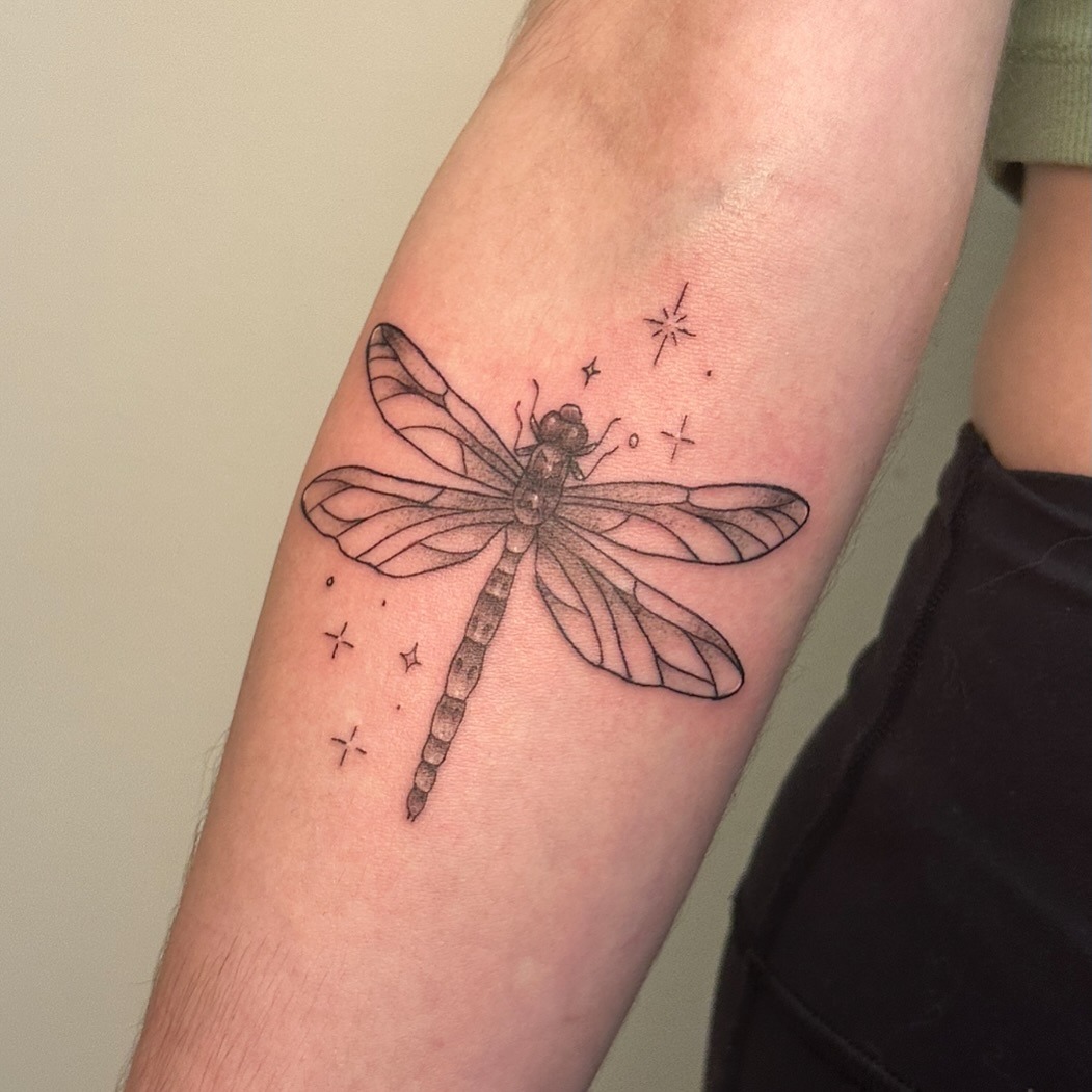 Dragonfly With Stars Tattoo Tattoo Design