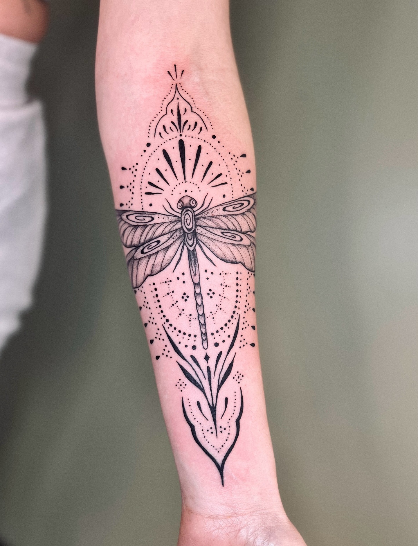 Geometric Dragonfly Mandala Tattoo Tattoo Design