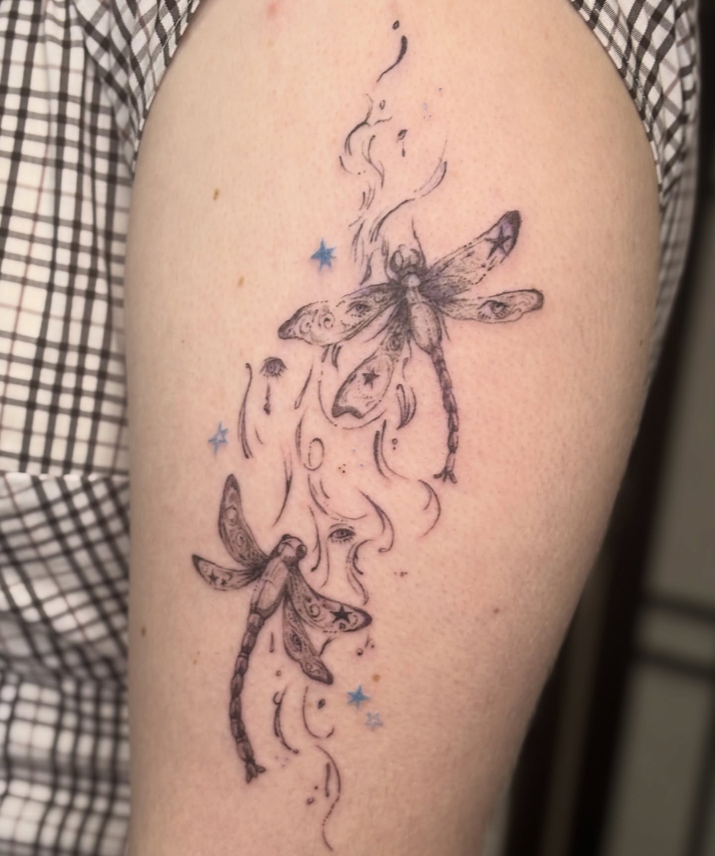 Mystical Twin Dragonfly Tattoo Tattoo Design