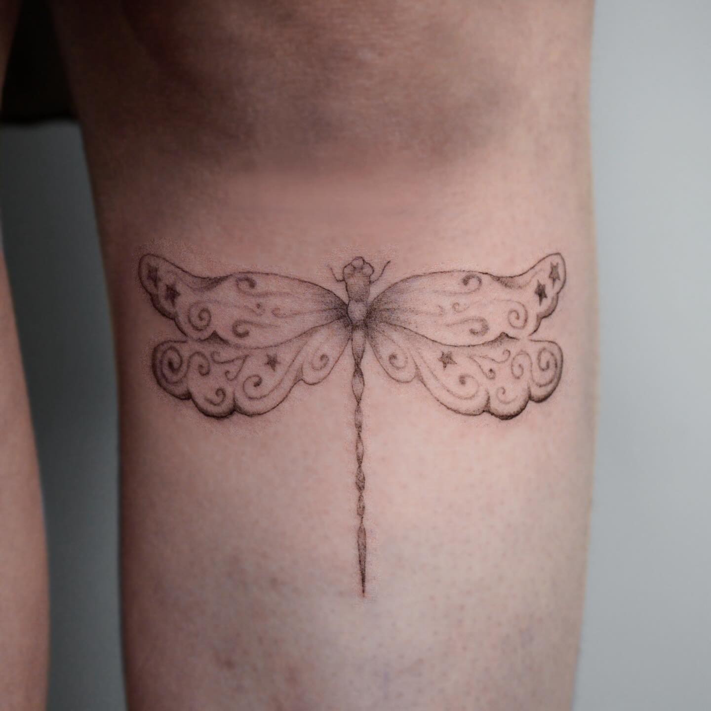 Ornamental Swirl Dragonfly Tattoo Tattoo Design