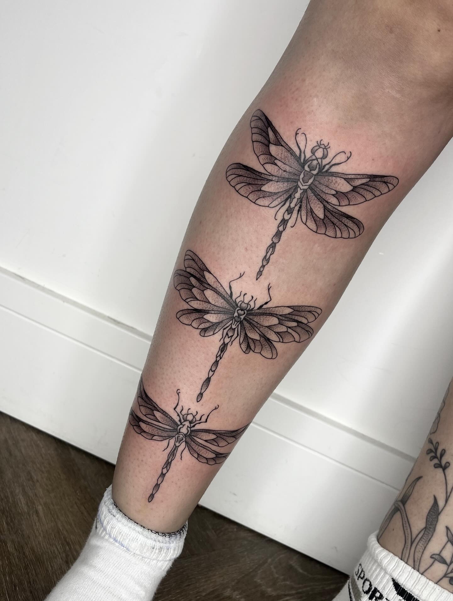 Three Dragonflies Flight Tattoo Tattoo Design