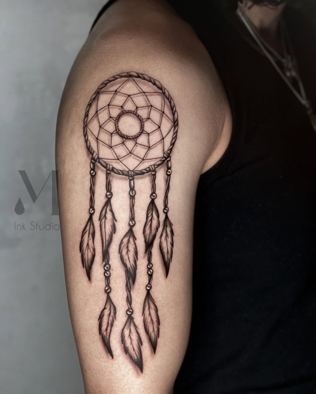 Elegant Dreamcatcher Tattoo in Intricate Detail Tattoo Design