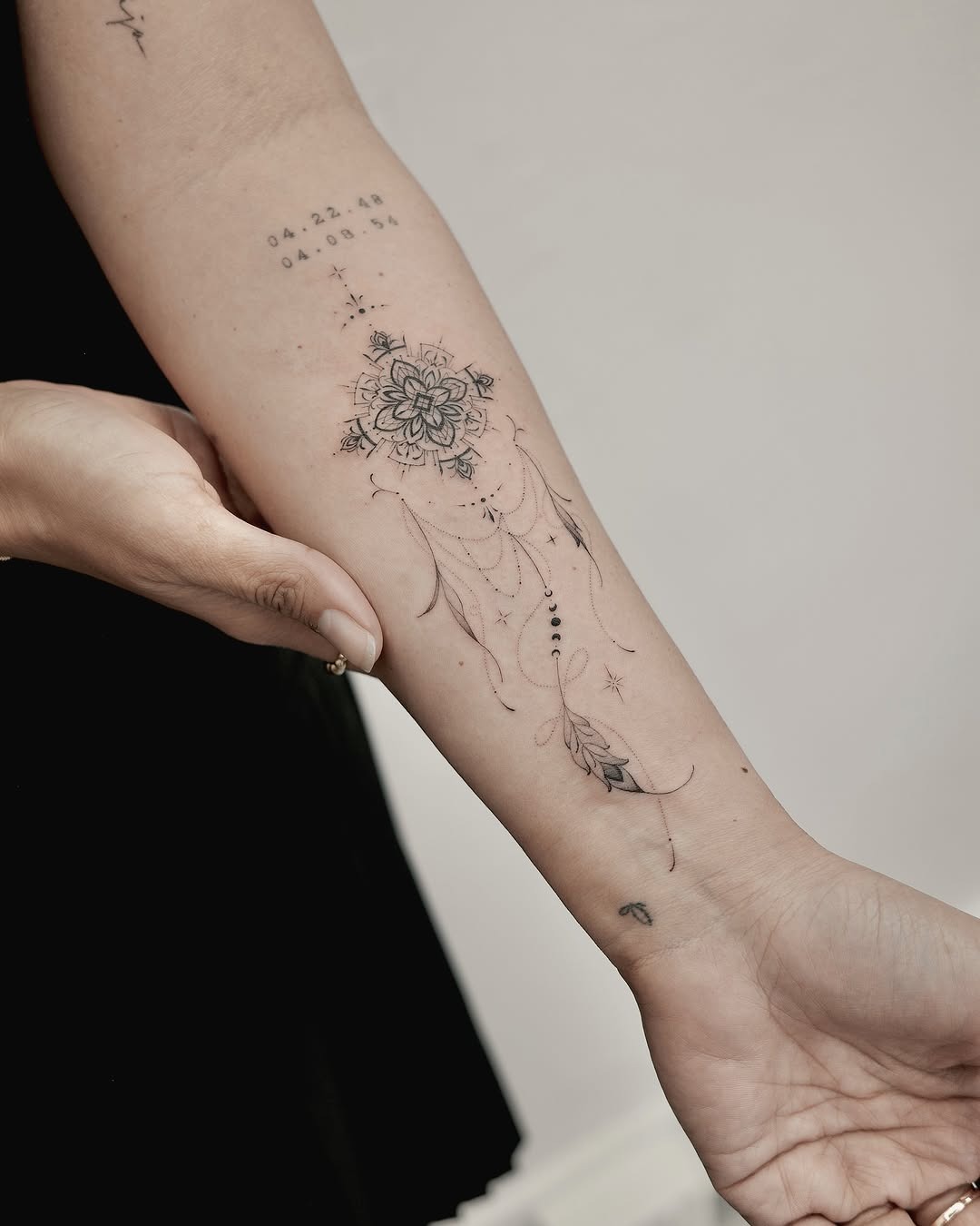 Intricate flower dreamcatcher tattoo design Tattoo Design