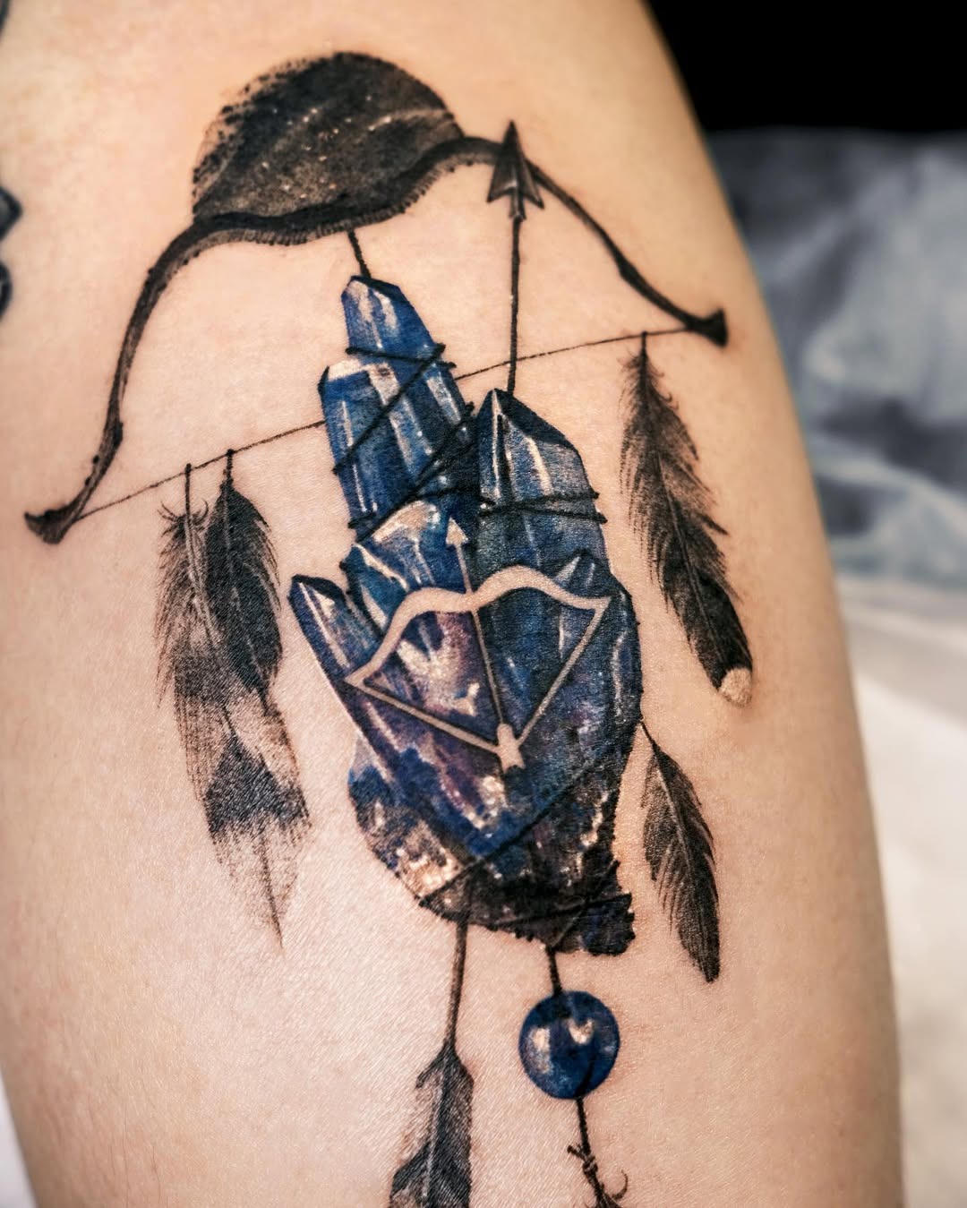 Mystical hand with dreamcatcher elements tattoo Tattoo Design