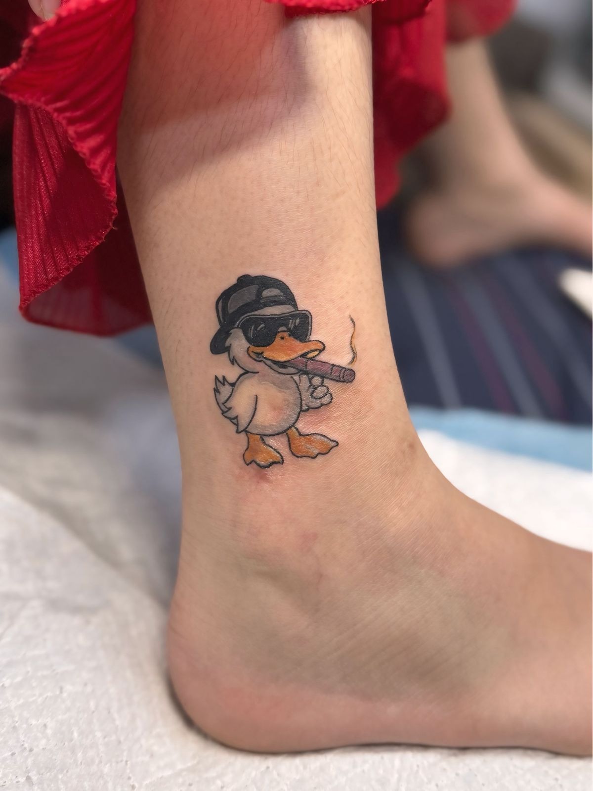 Cool Duck with Cigar Tattoo Design