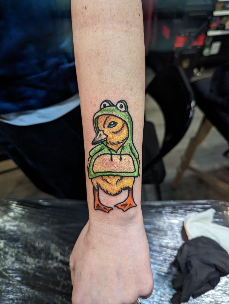 Funny Frog Hoodie Duck Tattoo Design