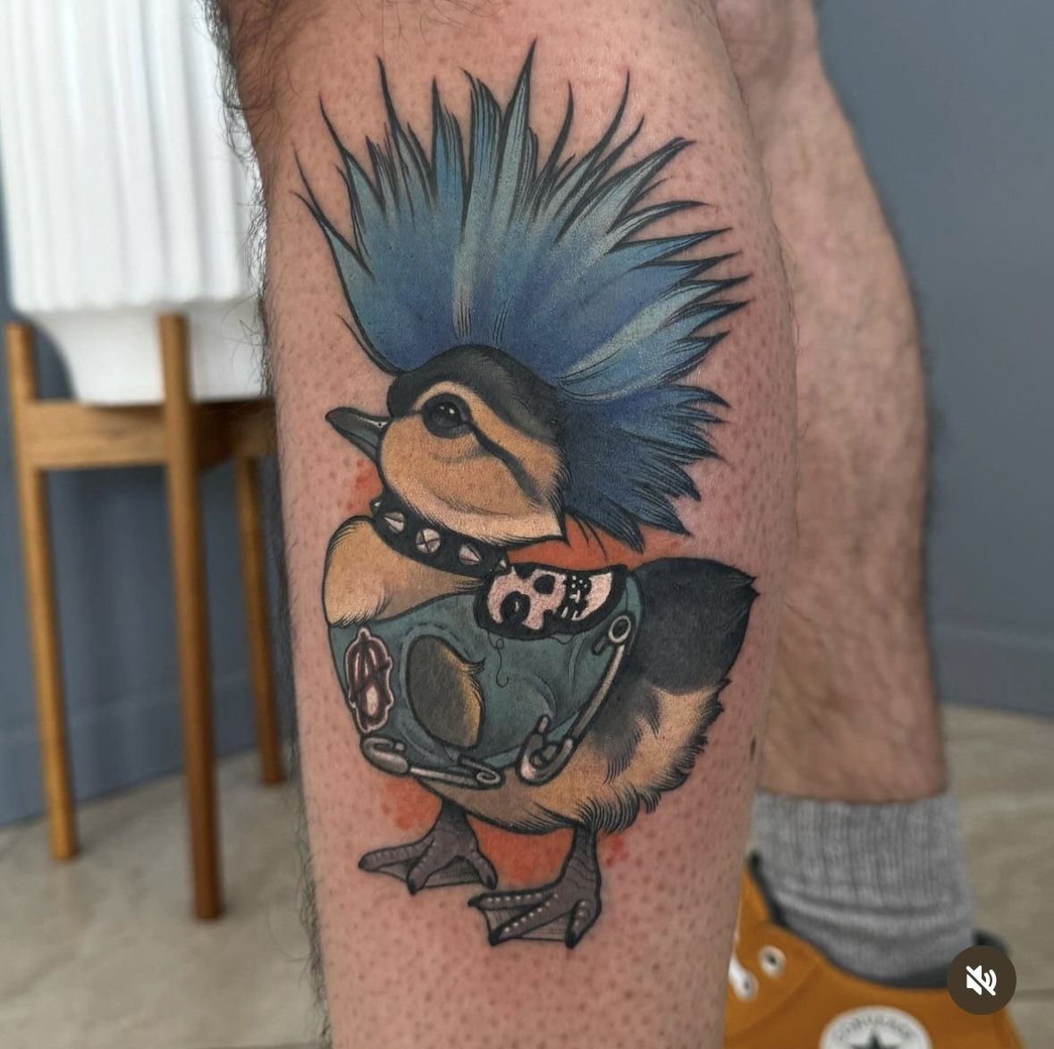 Punk Duck with Mighty Attitude Tattoo Design