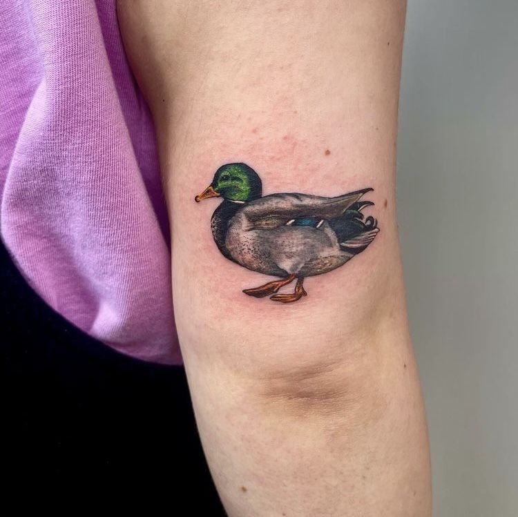 Realistic Mallard Duck Tattoo Tattoo Design