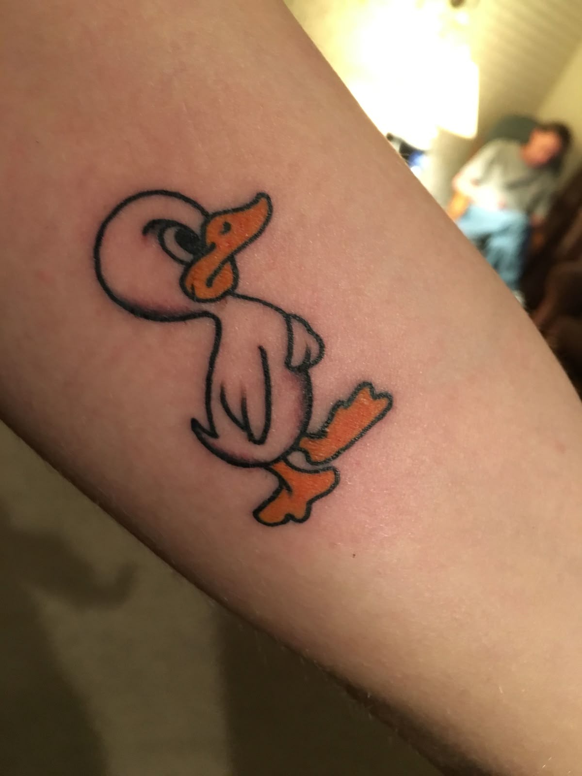 Simple Classic Cartoon Duck Tattoo Design