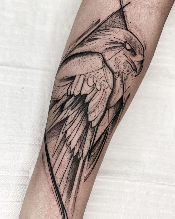Abstract Angular Eagle Tattoo Tattoo Design