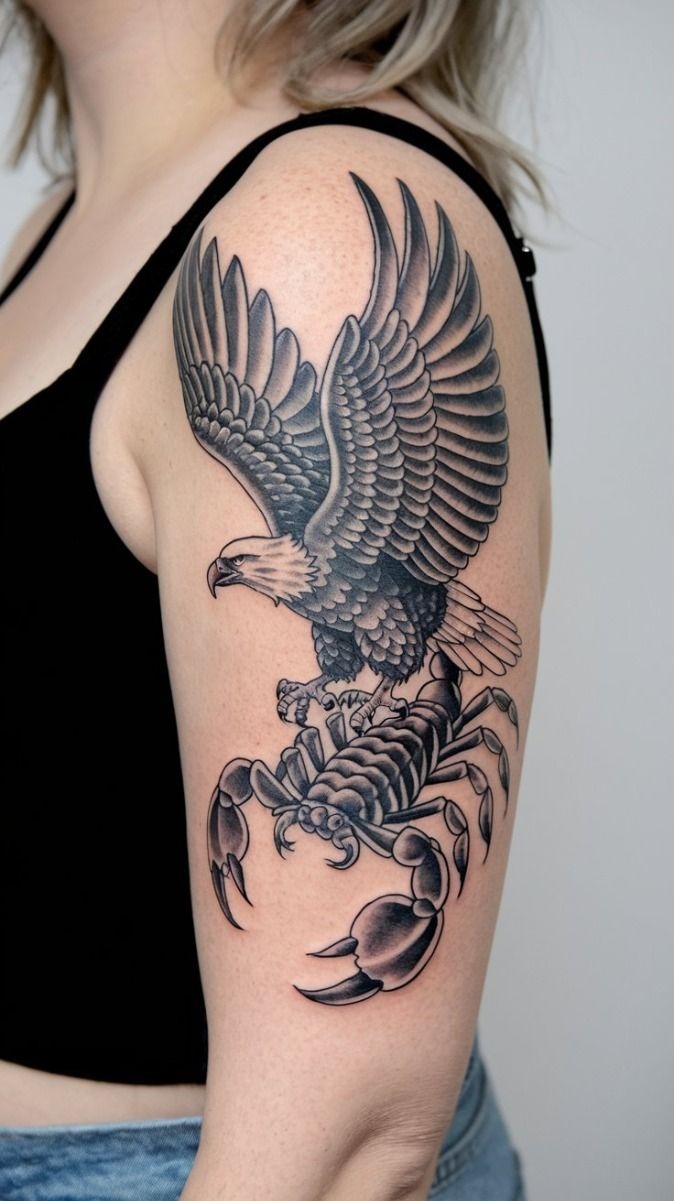 Eagle and Scorpion Arm Tattoo Tattoo Design