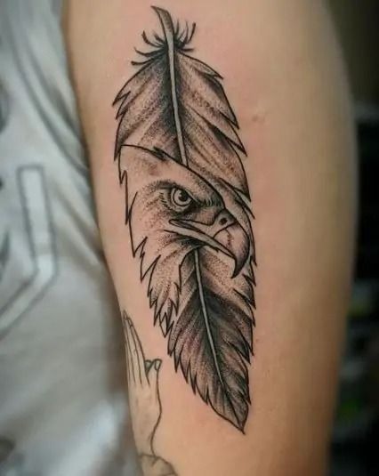 Eagle Within a Feather Arm Tattoo Tattoo Design