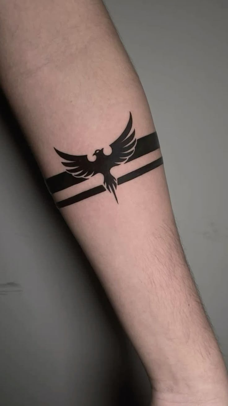 Solid Black Eagle Armband Tattoo Design