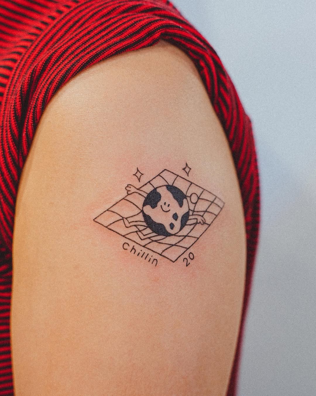 Cute panda tattoo depicting relaxation vibes. Tattoo Design
