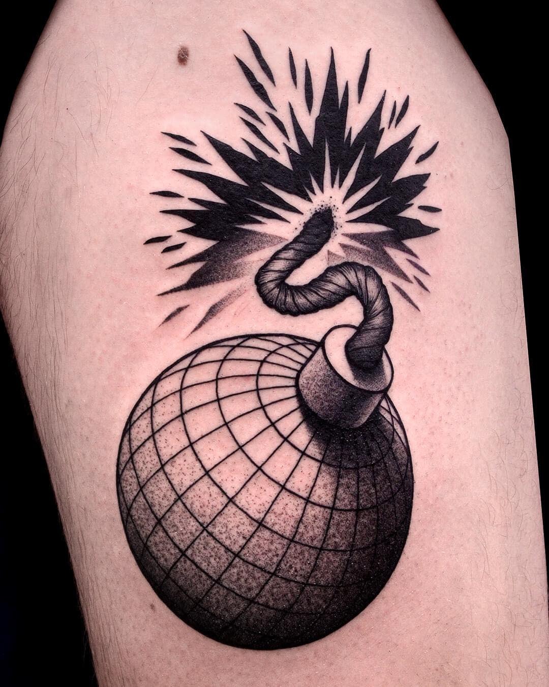 Explosive tattoo combining art and symbolism Tattoo Design