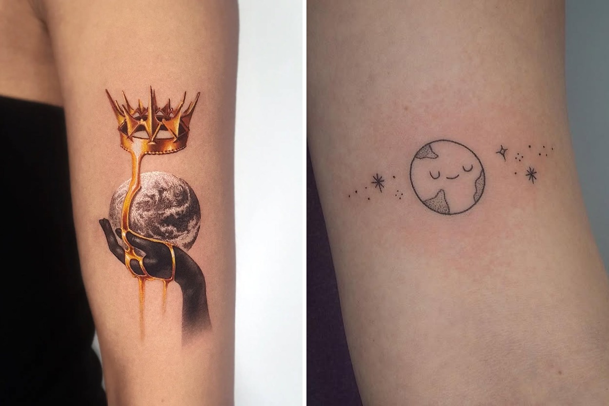 39+ Earth Tattoo Ideas & Inspiration Featured Lookbook Collage