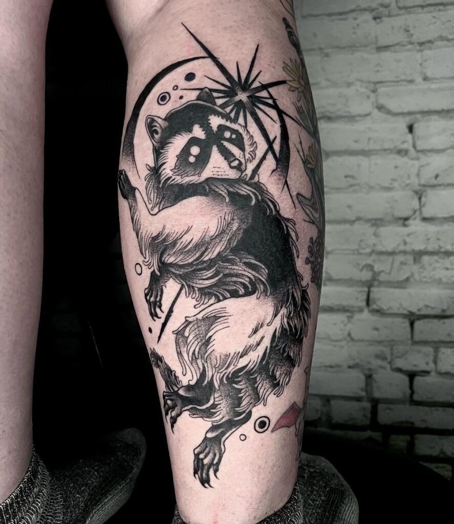 Cosmic Raccoon Tattoo Tattoo Design