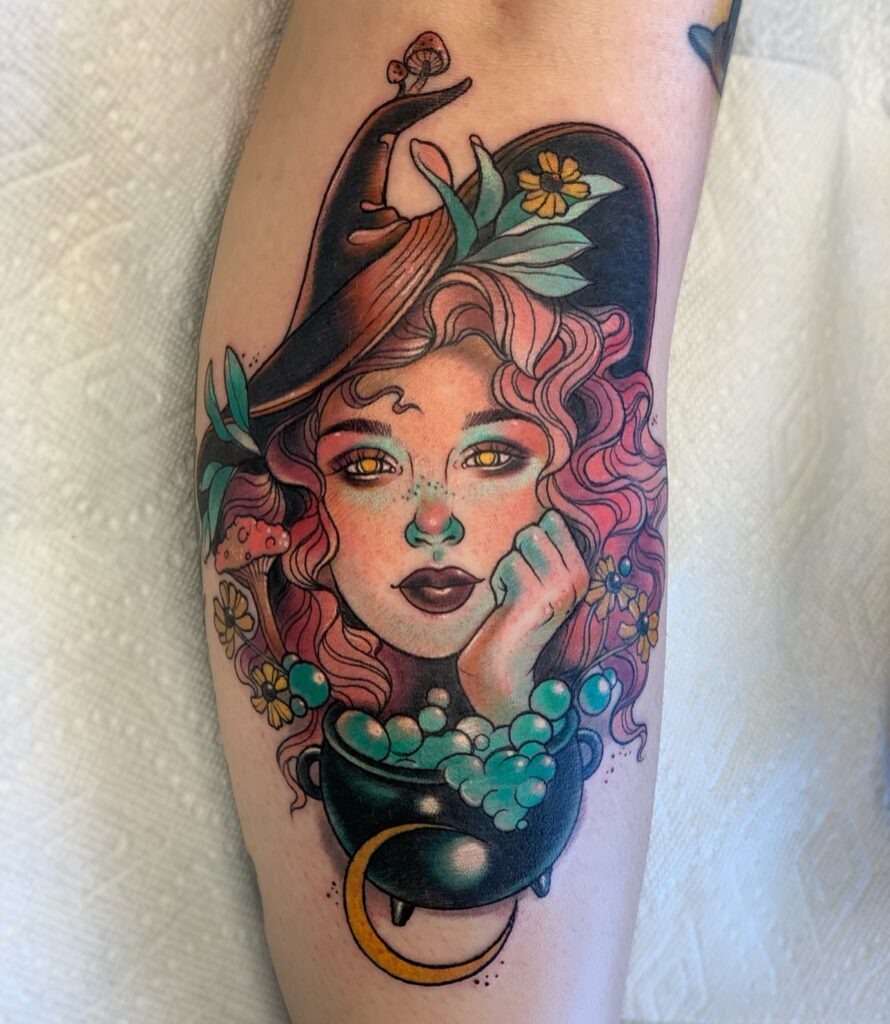 Earthy Witch Babe Tattoo Tattoo Design