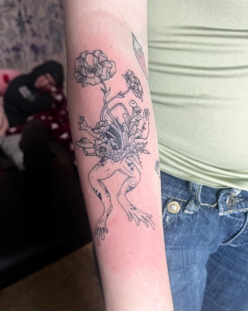 Floral Frog Tattoo Tattoo Design