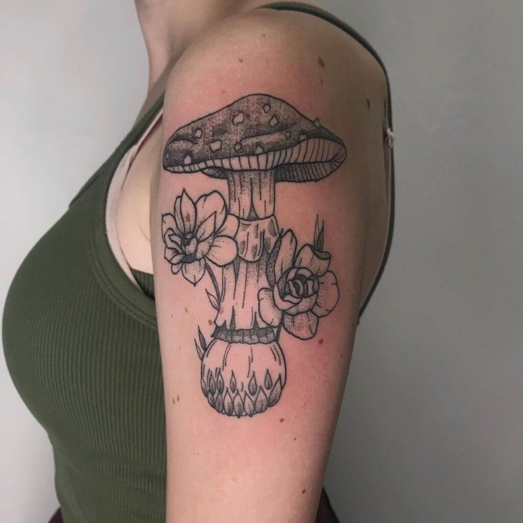 Flowers and Fungi Tattoo Tattoo Design