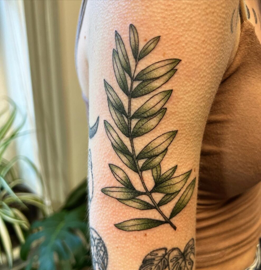 Green Fern Leaf Tattoo Tattoo Design