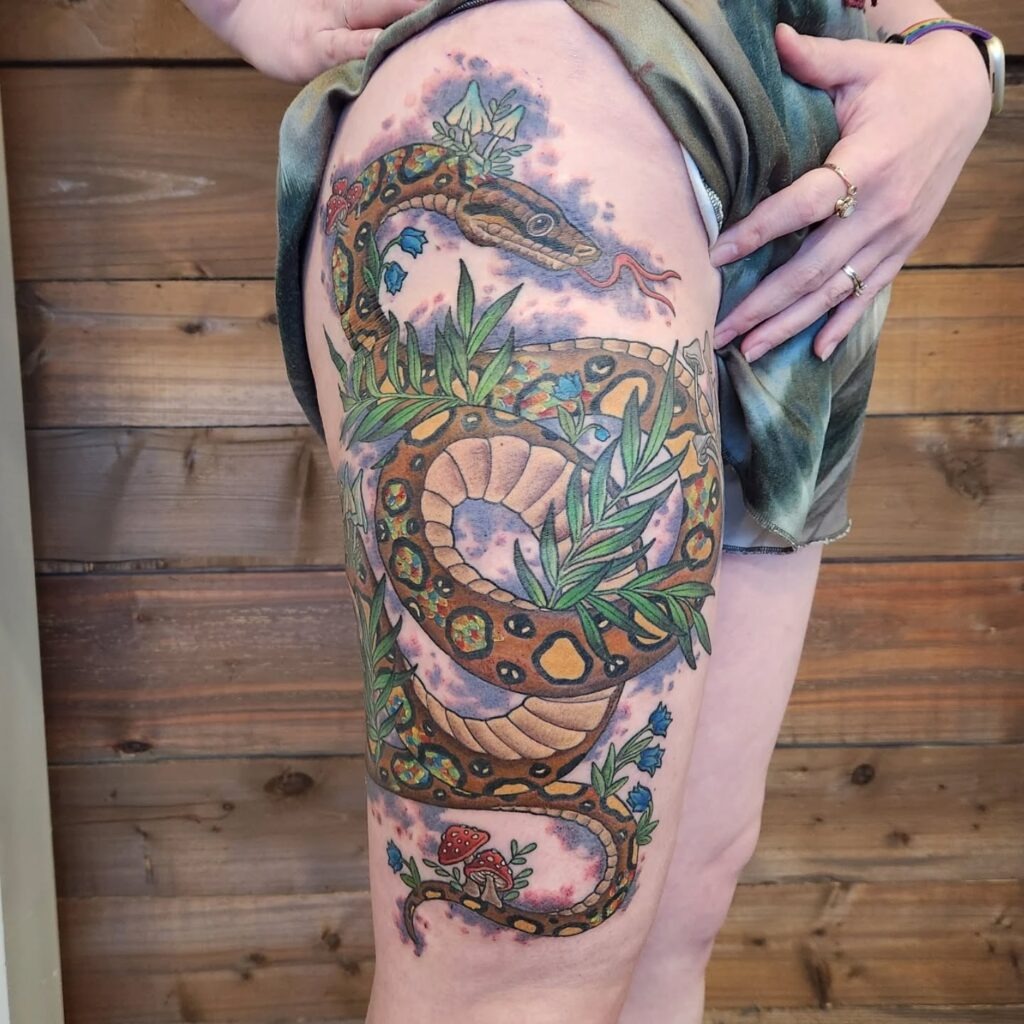 Rainbow Boa Jungle Tattoo Tattoo Design