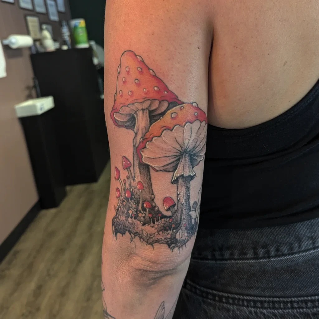 Red and White Fly Agaric Mushroom Tattoo Tattoo Design
