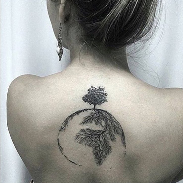 Tree Growing on Earth Tattoo Tattoo Design