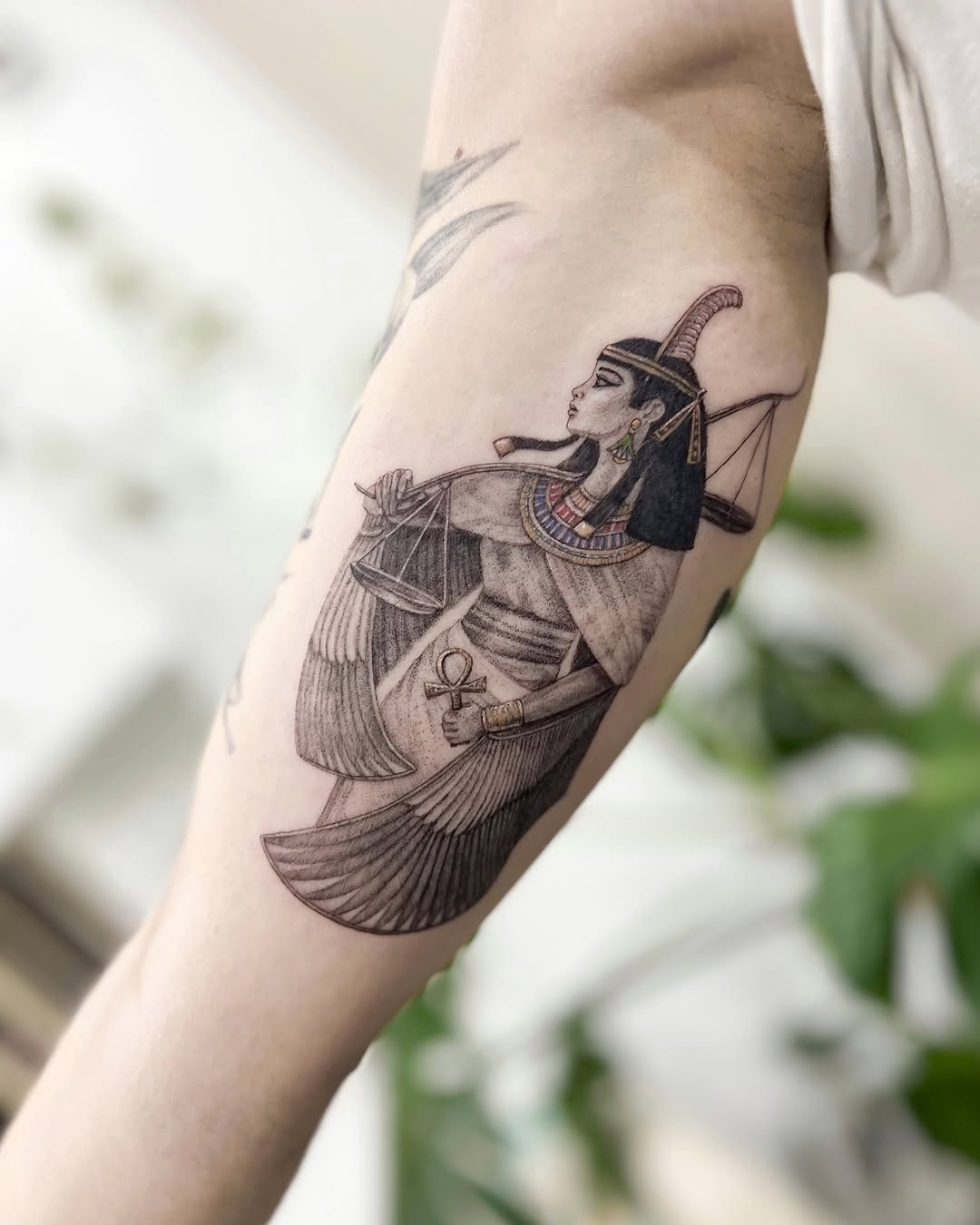 Elegant representation of the goddess Hathor tattoo Tattoo Design