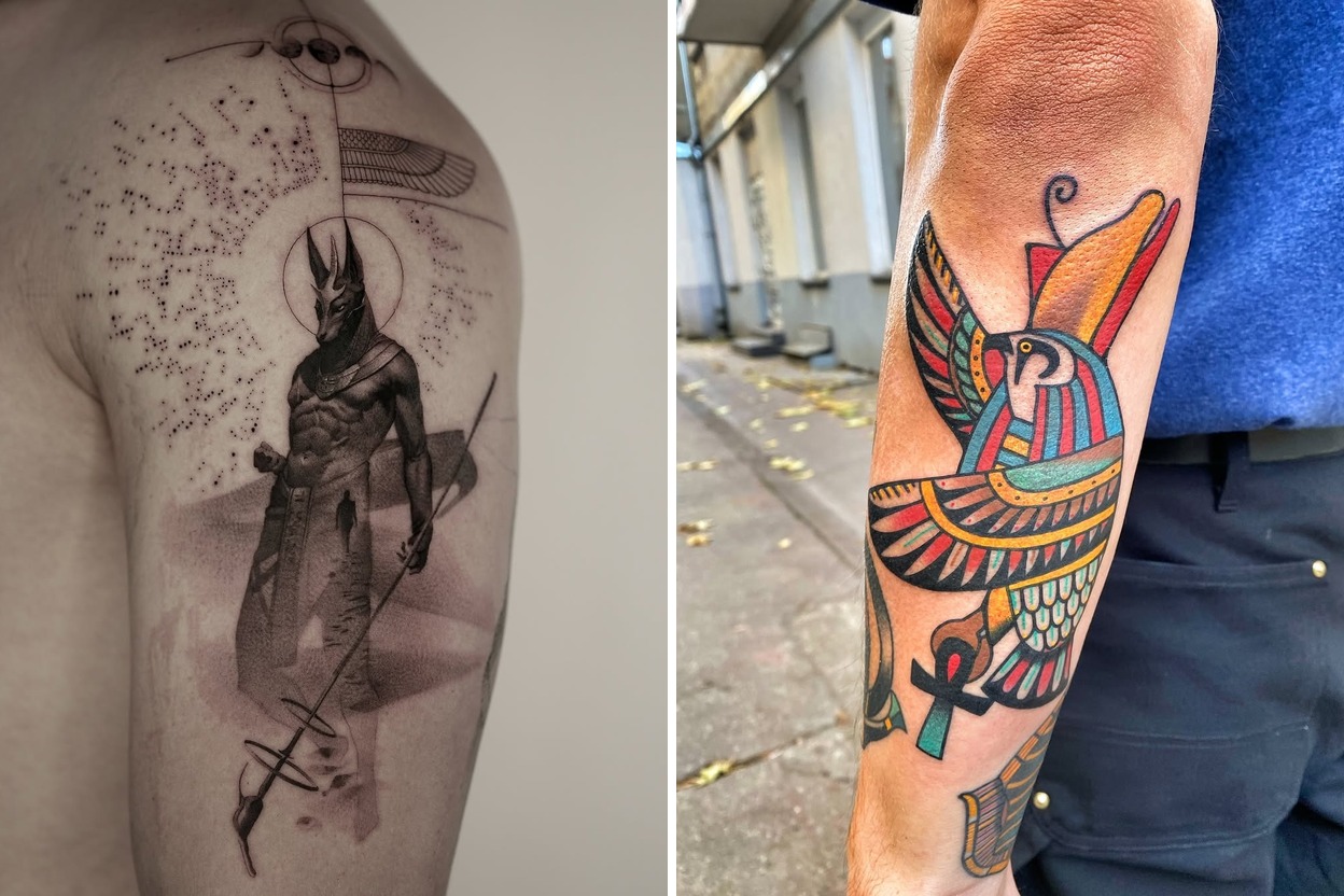 39+ Egyptian Tattoo Ideas That Stand Out with Effortless Elegance Featured Lookbook Collage