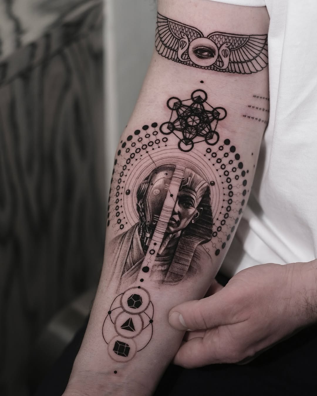 Intricate Egyptian tattoo blending tradition and modernity Tattoo Design