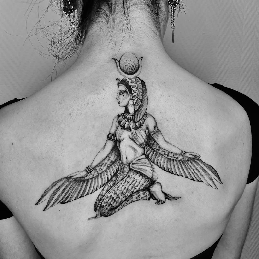 Stunning depiction of an Egyptian goddess tattoo Tattoo Design