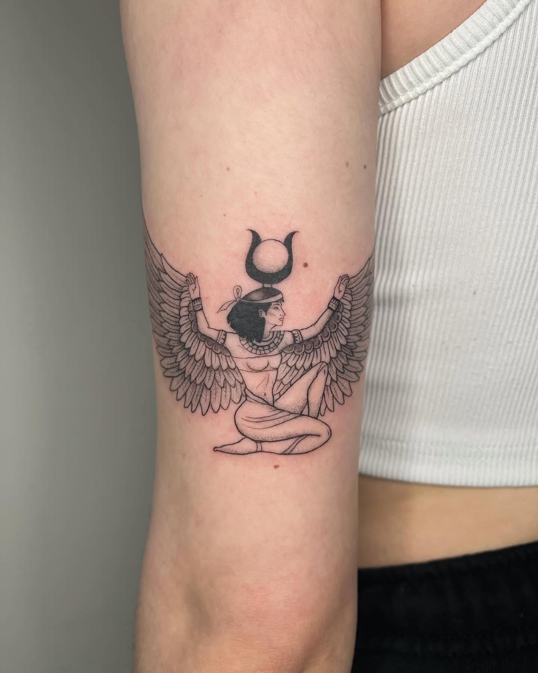 Stunning winged goddess Egyptian tattoo design Tattoo Design
