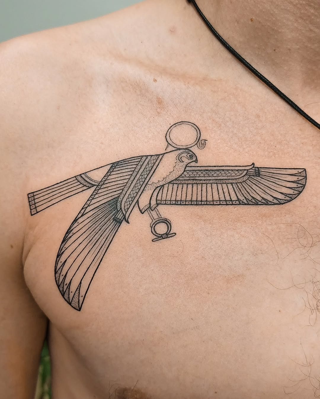 Symbolic Horus Bird Tattoo with Ancient Roots Tattoo Design