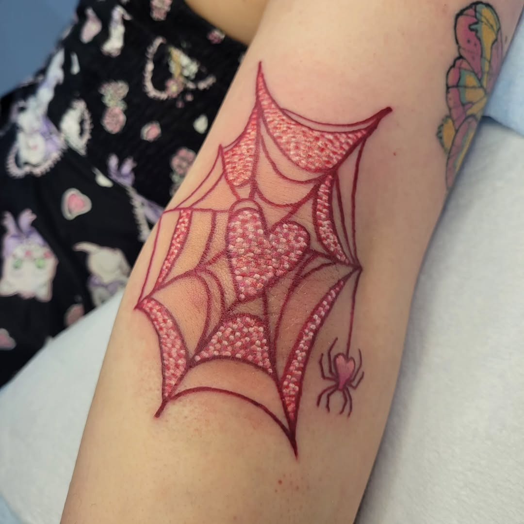 Intricate spider web heart tattoo design Tattoo Design