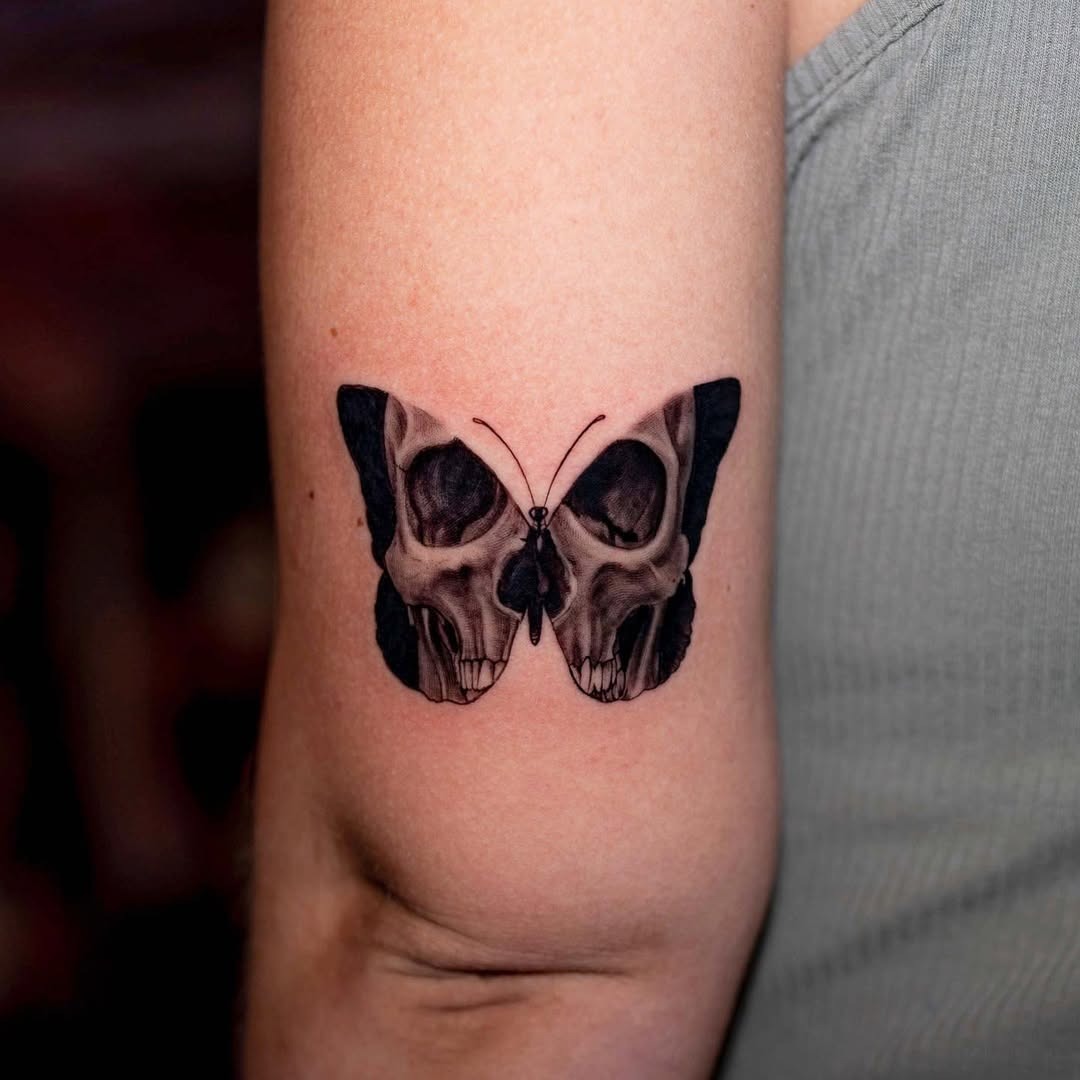 Striking fusion of beauty and mortality Tattoo Design