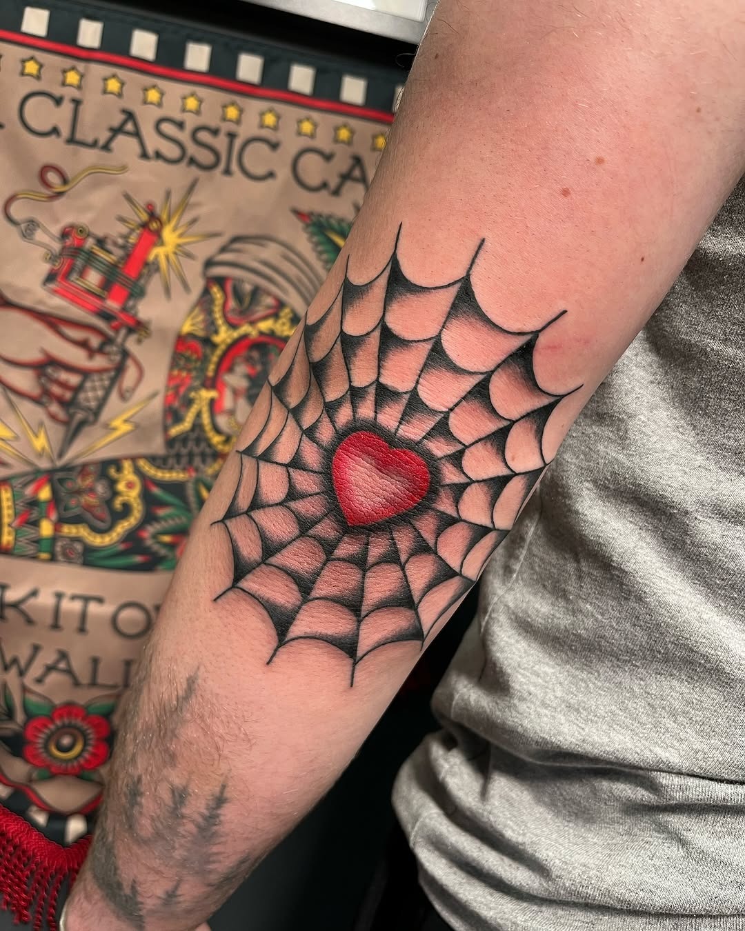 Unique heart web tattoo for arm adornment Tattoo Design