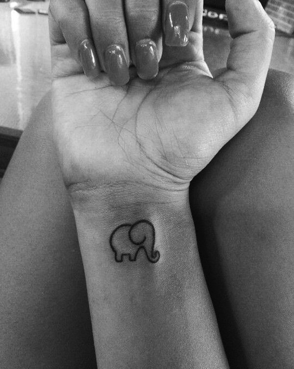 Best Friend TattoosIdea: A tiny elephant tattoo on the wrist Tattoo Design